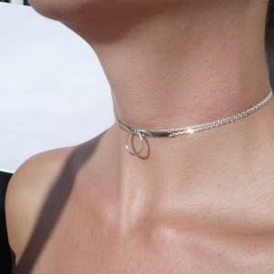 sterling silver slave collar O ring necklace