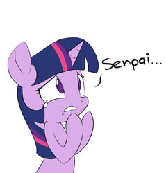 Size: 1000x1044 | Tagged: safe, artist:hidden-cat, twilight sparkle, g4, crying, female, japanese, senpai, solo